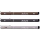 White Smoke UNI PIN Fineliner, 0.5mm, Assorted Colours, Pk3 Pens and Markers