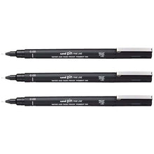 White Smoke UNI PIN Fineliner, 0.03mm, Black Ink, Pk3 Pens and Markers