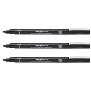 White Smoke UNI PIN Fineliner, 0.03mm, Black Ink, Pk3 Pens and Markers