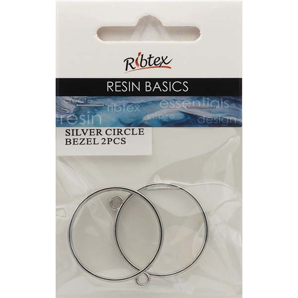 Gray UV Resin Bezel, Silver Circle Frame, 2pcs Resin Moulds