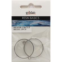 Gray UV Resin Bezel, Silver Circle Frame, 2pcs Resin Moulds