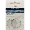 Gray UV Resin Bezel, Silver Circle Frame, 2pcs Resin Moulds
