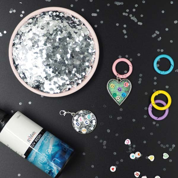 Dark Slate Gray UV Resin Bezel, Silver Circle Frame, 2pcs Resin Moulds