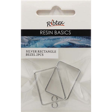 Gray UV Resin Bezel, Silver Rectangle Frame, 2pcs Resin Moulds