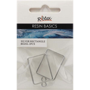 Gray UV Resin Bezel, Silver Rectangle Frame, 2pcs Resin Moulds