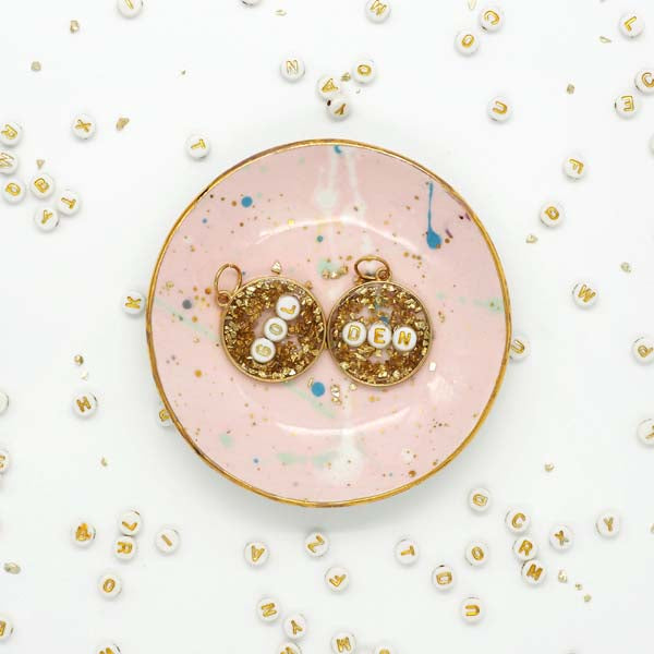 White Smoke UV Resin Bezel, Gold Circle Frame Resin Moulds