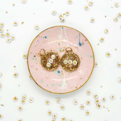 White Smoke UV Resin Bezel, Gold Circle Frame Resin Moulds