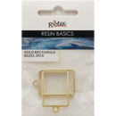 Light Gray UV Resin Bezel Frame, Gold Rectangle Resin Moulds
