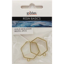 Gray UV Resin Bezel, Gold Hexagon Frame, 2pcs Resin Moulds
