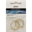 Gray UV Resin Bezel, Gold Hexagon Frame, 2pcs Resin Moulds