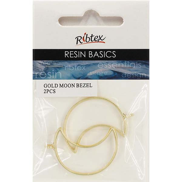 Antique White UV Resin Bezel, Gold Moon, 2pc Resin Moulds