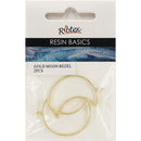 Antique White UV Resin Bezel, Gold Moon, 2pc Resin Moulds