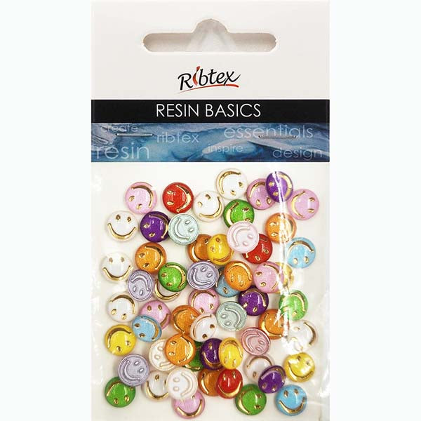 Lavender Resin Smiley Faces, Assorted Colours, 60pcs Resin Dyes, Pigments & Colours