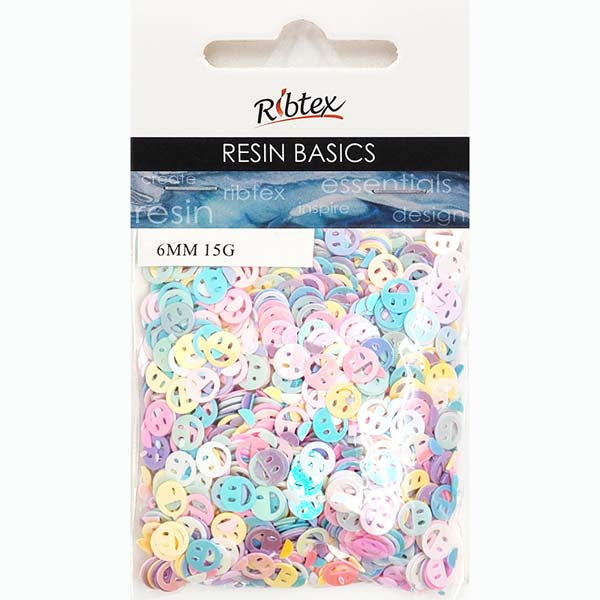 Seashell Resin Smiley Face Scatters, Assorted Colours, 15gm Resin Dyes, Pigments & Colours