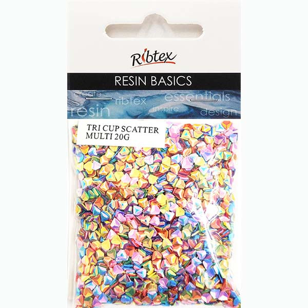 Seashell Resin Tri Cup Multi Coloured Scatters, Aurora Borealis Theme, 20g Resin Dyes, Pigments & Colours