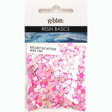 White Smoke Resin Heart Scatter Multi pinks 20g Resin Dyes, Pigments & Colours