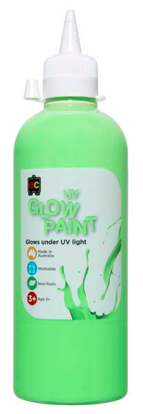 White Smoke EC UV Glow Paint 500 ml - Green Kids Paints