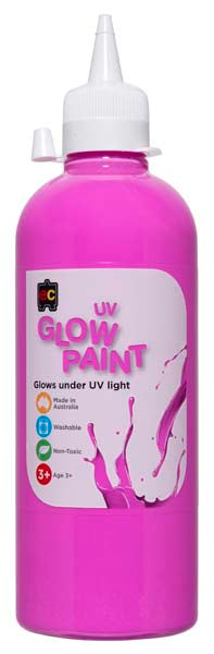 White Smoke EC UV Glow Paint 500 ml - Magenta Kids Paints