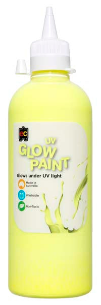White Smoke EC UV Glow Paint 500ml - Yellow Kids Paints