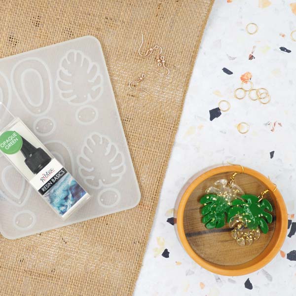 Tan UV Resin Mould, Monstera Earrings, 1pc Resin Moulds