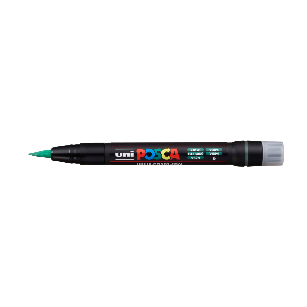 White Smoke Posca PCF 350 Flexible Brush Tip Paint Marker, Green Paint Markers
