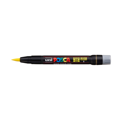 Gray Posca PCF 350 Flexible Brush Tip Paint Marker, Yellow Paint Markers