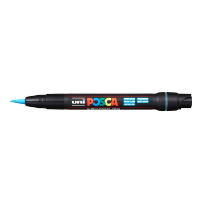 Gray Posca PCF 350 Flexible Brush Tip Paint Marker, Light Blue Paint Markers