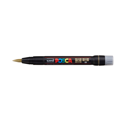 Gray Posca PCF 350 Flexible Brush Tip Paint Marker, Gold Paint Markers