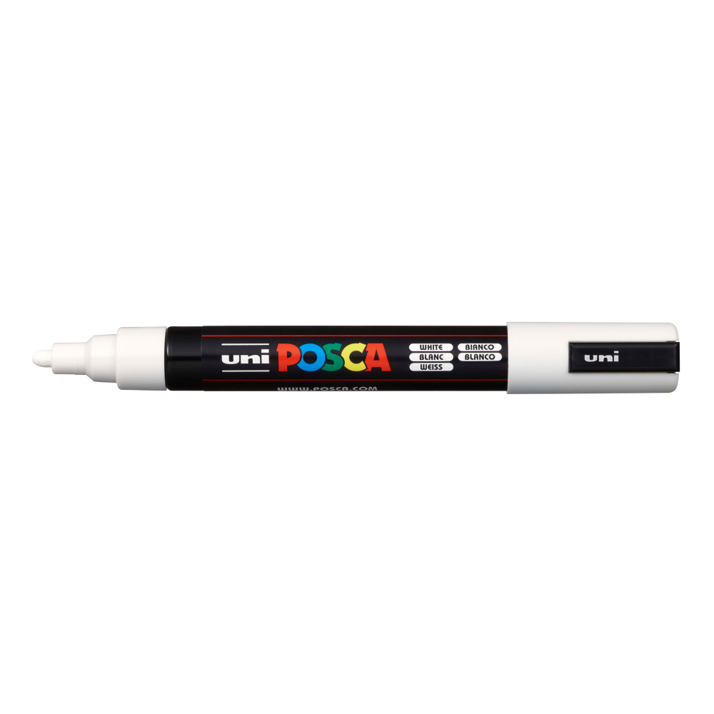 White Smoke Posca PC-5M Medium Bullet Tip Paint Marker, White Paint Markers