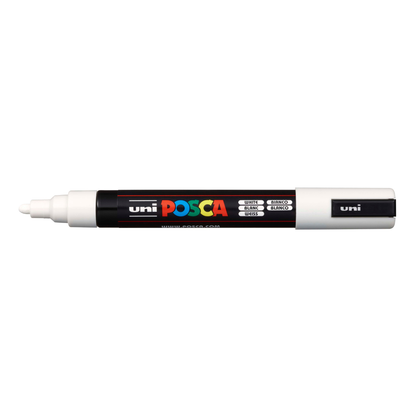 White Smoke Posca PC-5M Medium Bullet Tip Paint Marker, White Paint Markers