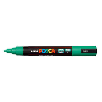 Black Posca PC-5M Medium Bullet Tip Paint Marker, Green Paint Markers