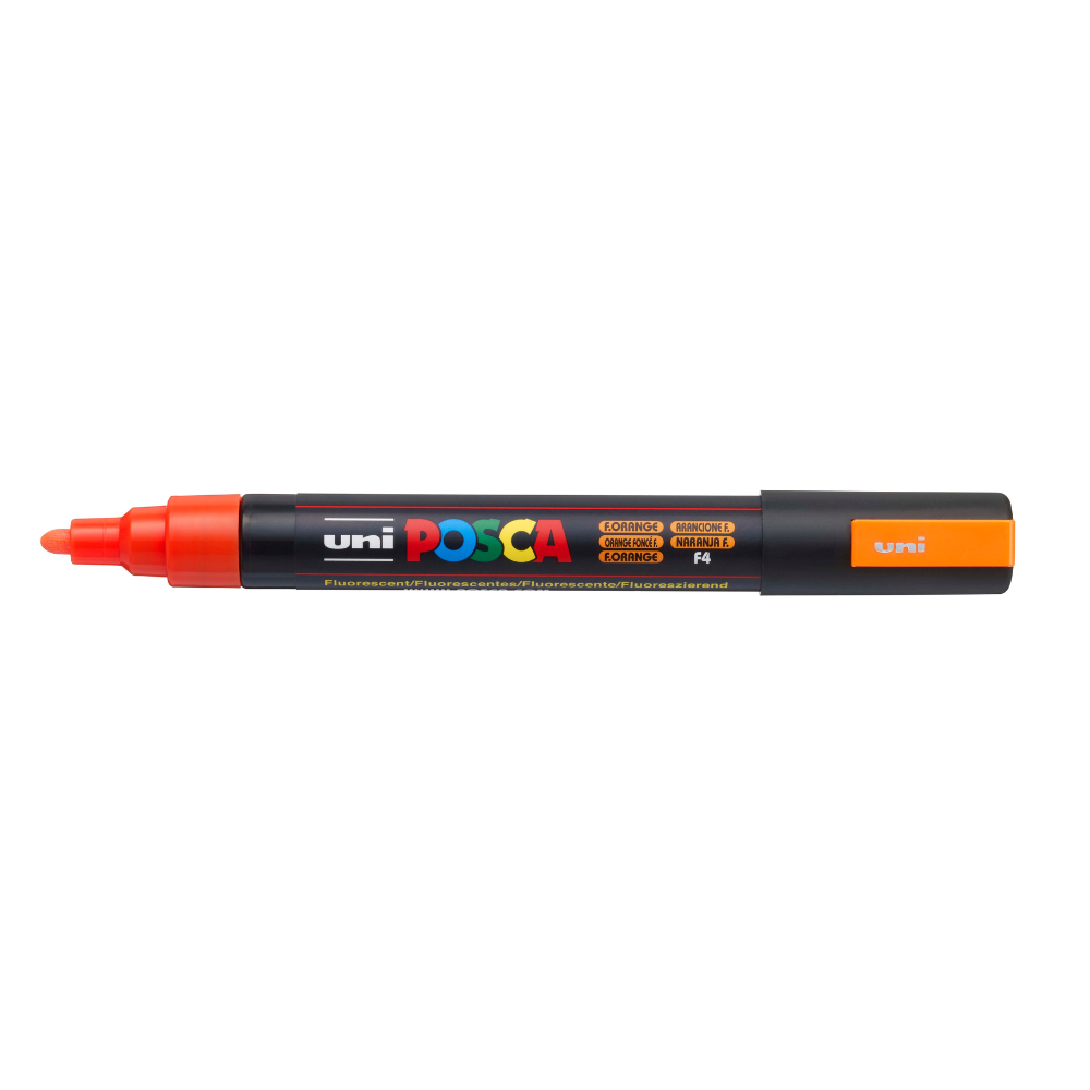 White Smoke Posca PC-5M Medium Bullet Tip Paint Marker, Fluoro Orange Paint Markers