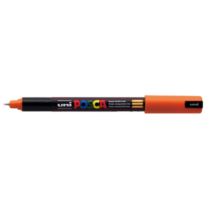 Gray Posca PC 1MR Ultra Fine Bullet Tip Paint Marker, Orange Paint Markers