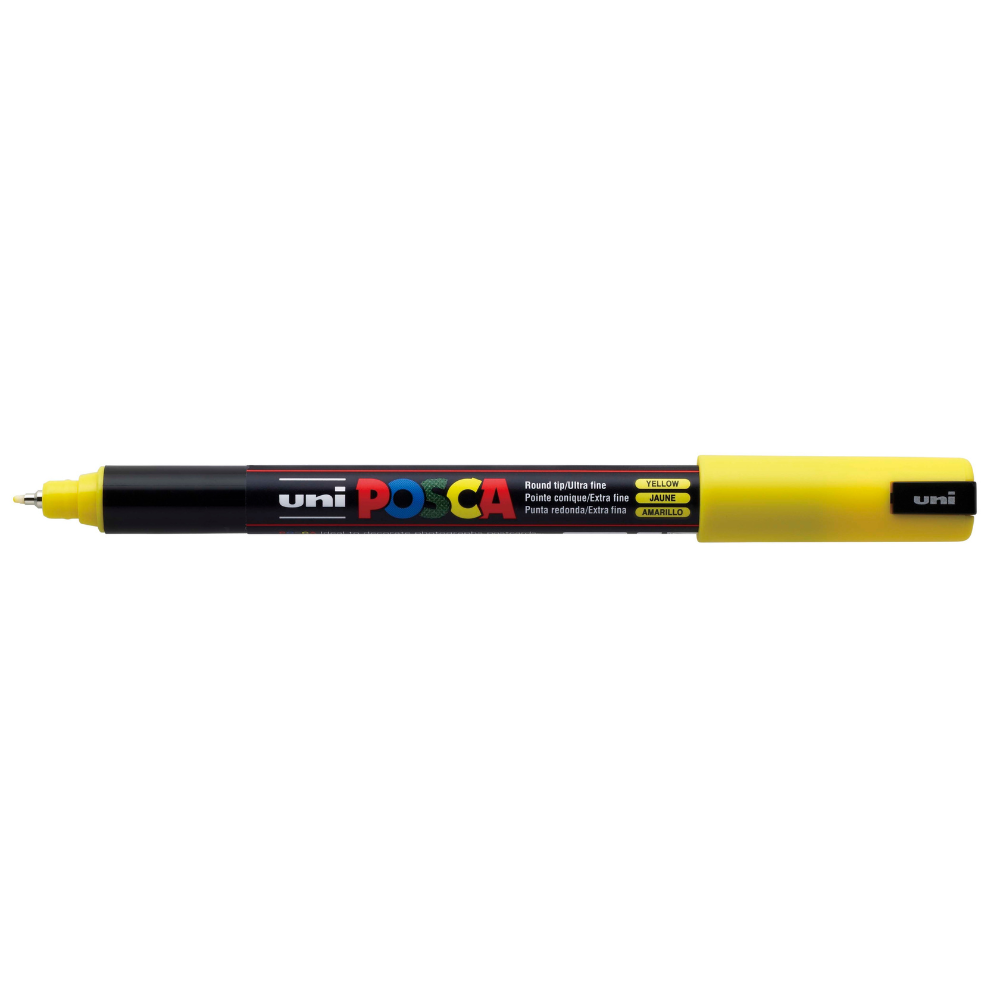 Gray Posca PC 1MR Ultra Fine Bullet Tip Paint Marker, Sunshine Yellow Paint Markers