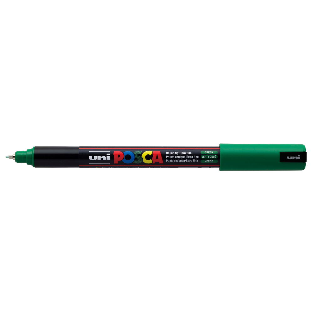 Gray Posca PC 1MR Ultra Fine Bullet Tip Paint Marker, Green Paint Markers