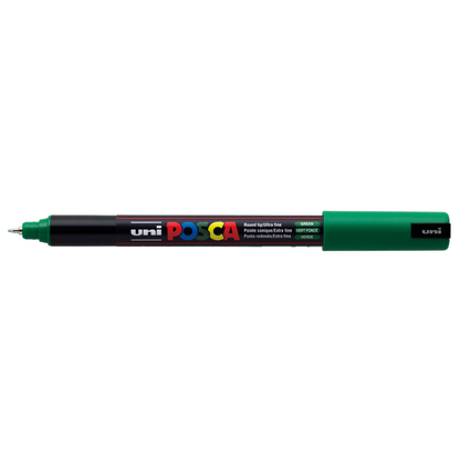 Gray Posca PC 1MR Ultra Fine Bullet Tip Paint Marker, Green Paint Markers