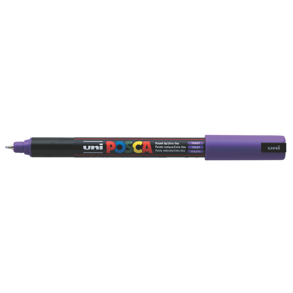 Gray Posca PC 1MR Ultra Fine Bullet Tip Paint Marker, Violet Paint Markers