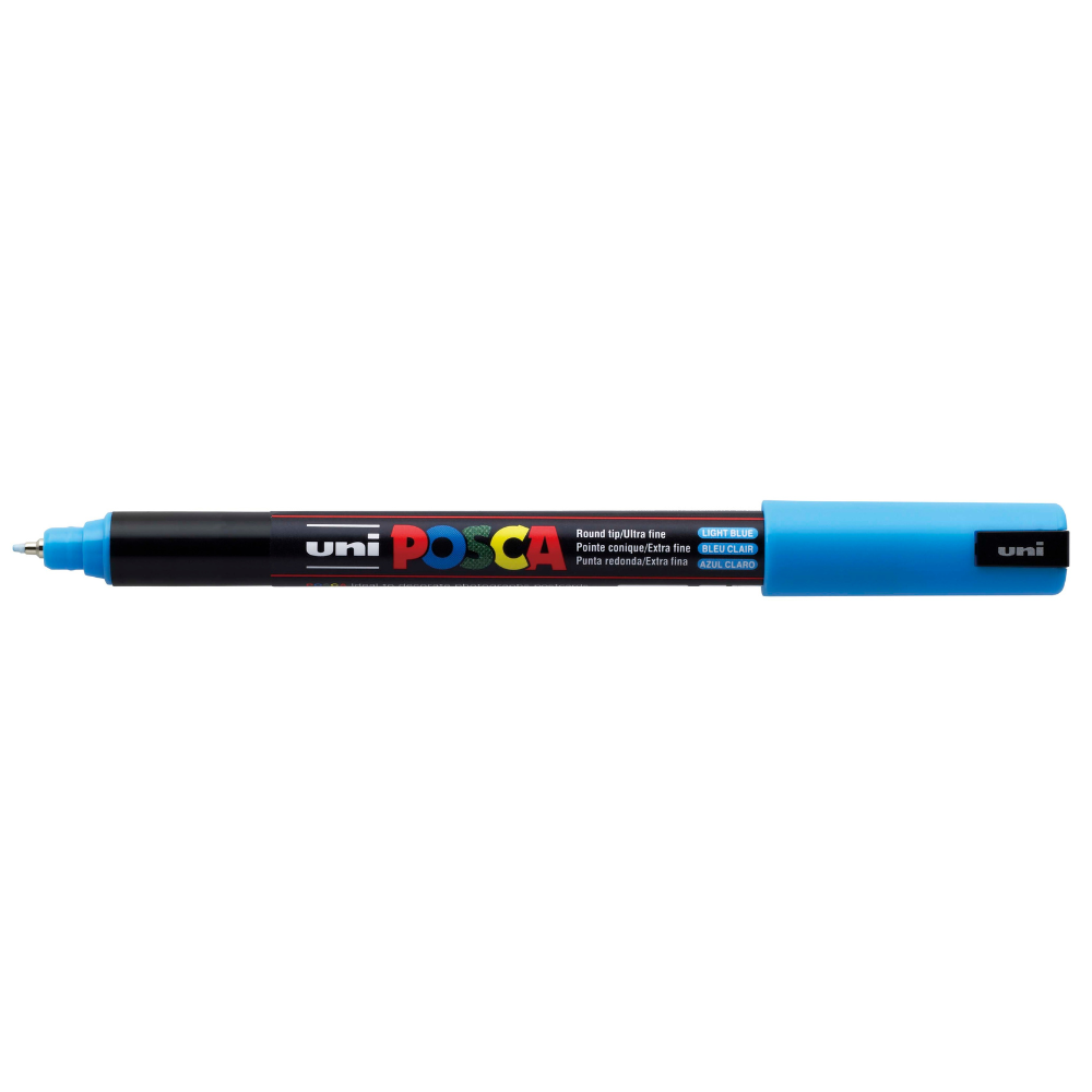 Gray Posca PC 1MR Ultra Fine Bullet Tip Paint Marker, Light Blue Paint Markers