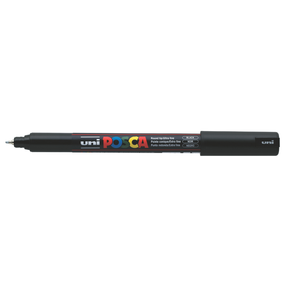 Dark Slate Gray Posca PC 1MR Ultra Fine Bullet Tip Paint Marker, Black Paint Markers