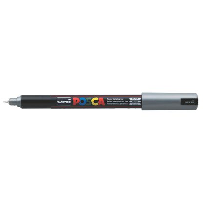 Dark Slate Gray Posca PC 1MR Ultra Fine Bullet Tip Paint Marker, Silver Paint Markers