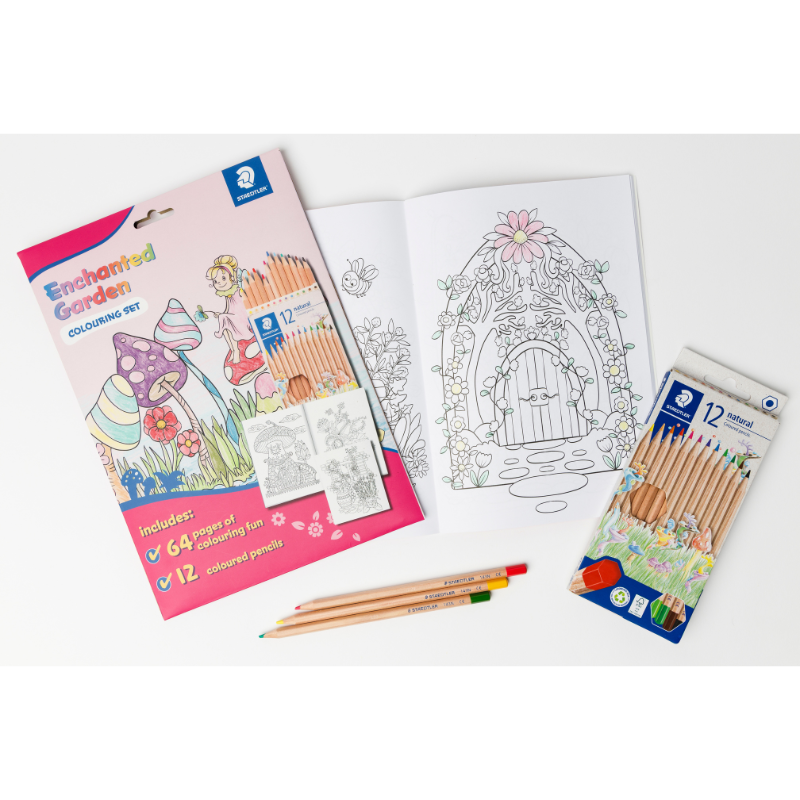 Lavender Staedtler Enchanted Garden Colouring Book with Pencils Kids Colouring Books
