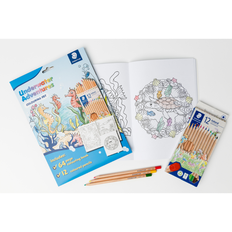 Lavender Staedtler Underwater Adventures Colouring Book with Pencils Kids Colouring Books