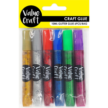 Yellow Craft Glitter Glue Set Asst 6X10Ml Kids Glues