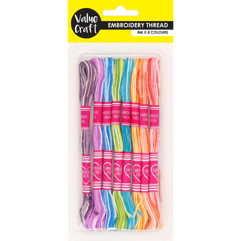 Misty Rose Embroidery Thread 8M Mixed Pastels 8Pcs Thread, String & Wire