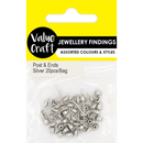 Yellow Jewellery Findings Post And Ends Silver 20Pcs Charms and Pendants