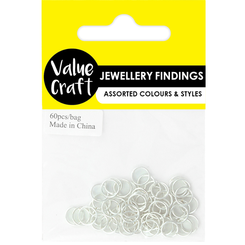 White Smoke Jewellery Findings Jump Rings Large 7mm Silver 60Pcs Charms and Pendants