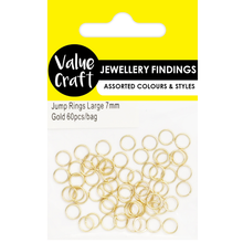 White Smoke Jewellery Findings Jump Rings Large 7mm Gold 60Pcs Charms and Pendants