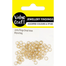 White Smoke Jewellery Findings Jump Rings Small 4mm Gold 80Pcs Charms and Pendants