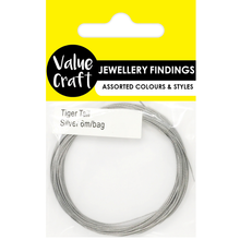 White Smoke Jewellery Findings Tiger Tail Silver 6Mtr Charms and Pendants