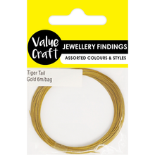 Yellow Jewellery Findings Tiger Tail Gold 6Mtr Charms and Pendants